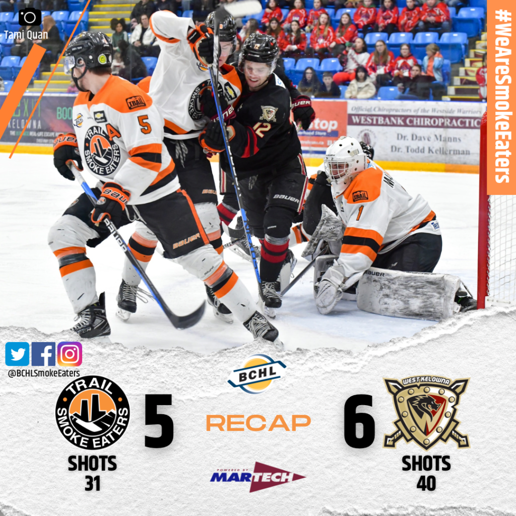 RECAP – Smoke Eaters Erase First Period Deficit, But Fall 6-5 in OT ...